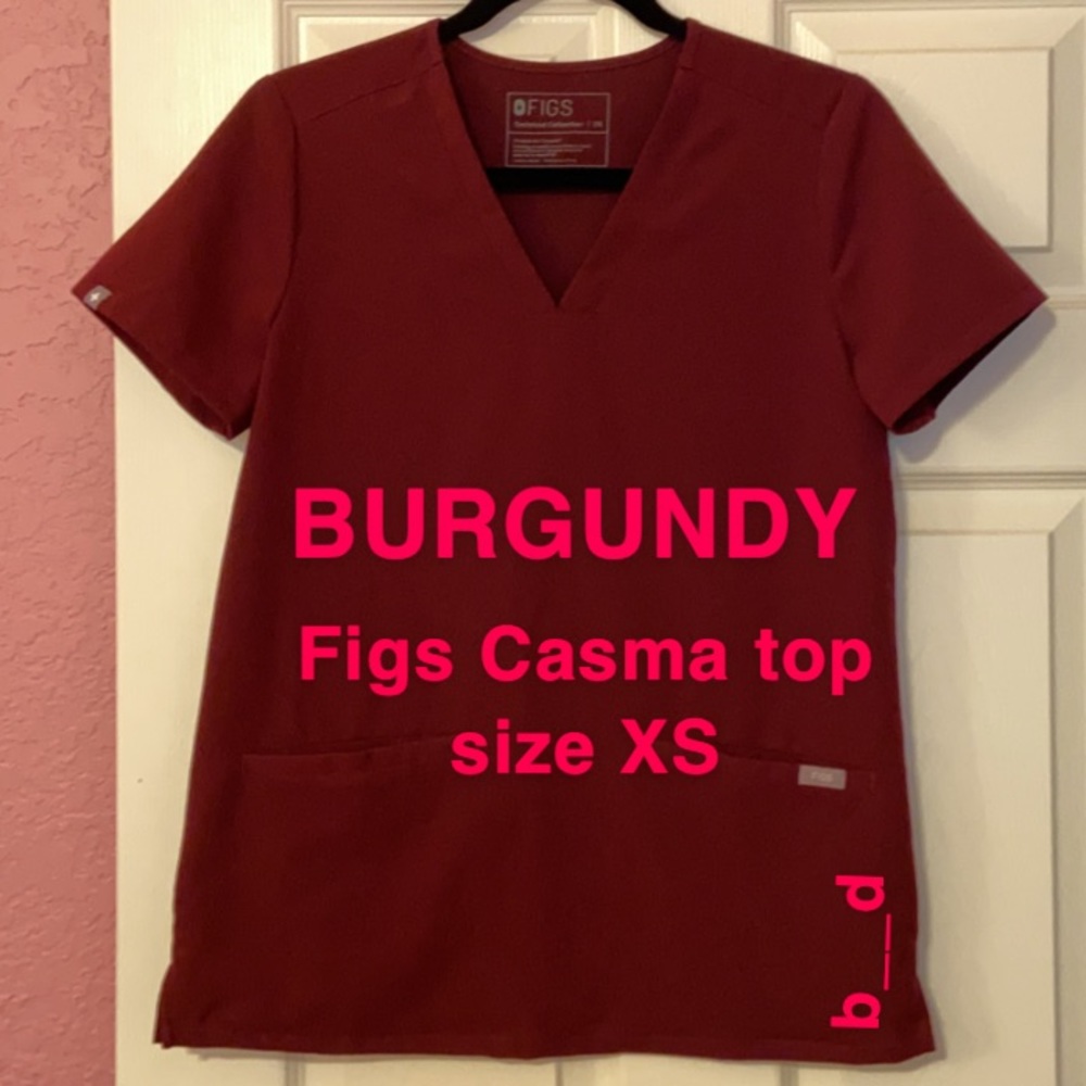 Figs BURGUNDY Casma top XS